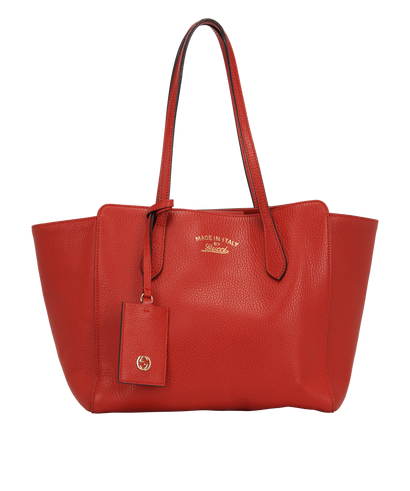 Medium Sling Tote, &pound;450, Handbags, Red, Leather, Front view